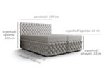 Ekskluzywne Pikowane Łóżko 140x200 Kontynentalne Styl Chesterfield + 2 Pojemniki Na Pościel + 2 Materace Bonell - Wybór Kolorów - AMORE