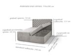 Pikowane Łóżko Kontynentalne 140x200 Styl Chesterfield + 2 Pojemniki Na Pościel + 2 Materace Bonell - Wybór Kolorów - SEMPRE