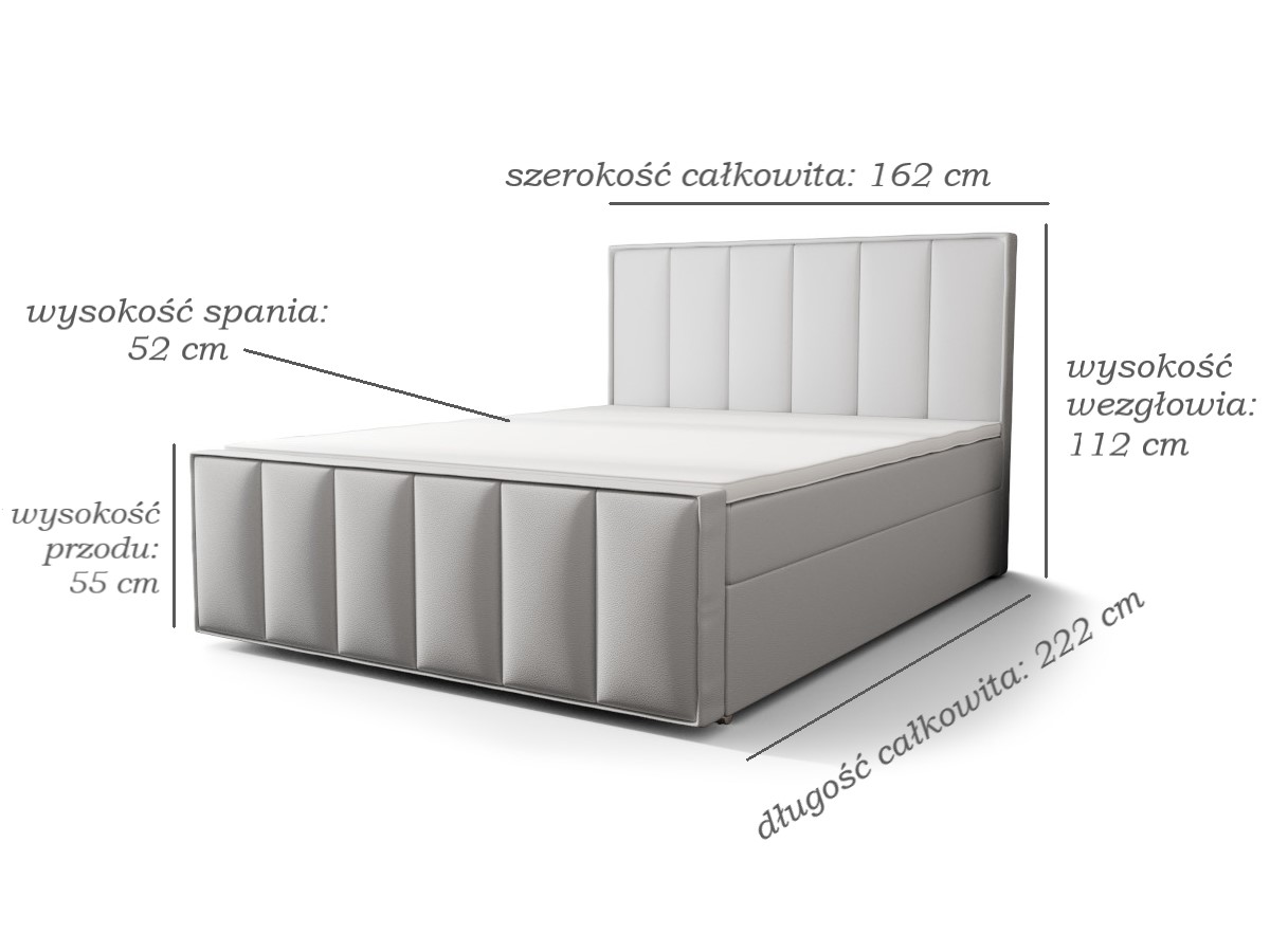 Łóżko Z Materacem 160x200 Kontynentalne + Pojemniki Na Pościel + 2 Materace Bonell + 2 Oparcia - Wybór Kolorów - SOLO