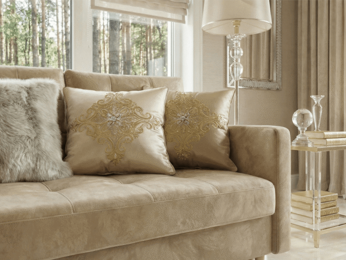 Zbliżenie na tkaninę detal Kanapa Rozkładana 224 CM FLORIDA