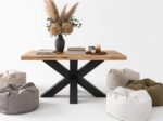 Industrialna Ława 90x60 cm Brooklyn - Stolik Z Designerską Czarną Metalową Podstawą pająk