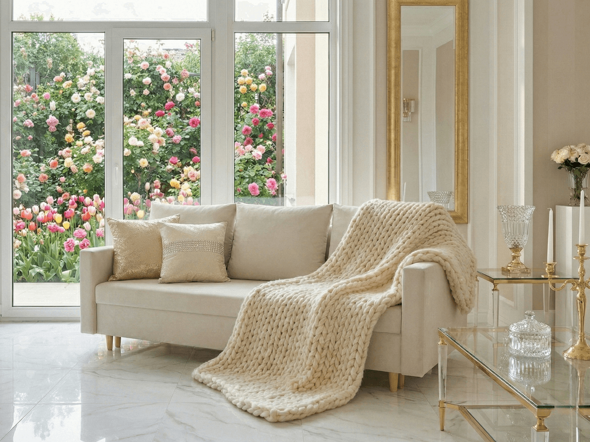 Ujęcie z boku Sofa 3 Osobowa Rozkładana SPRING