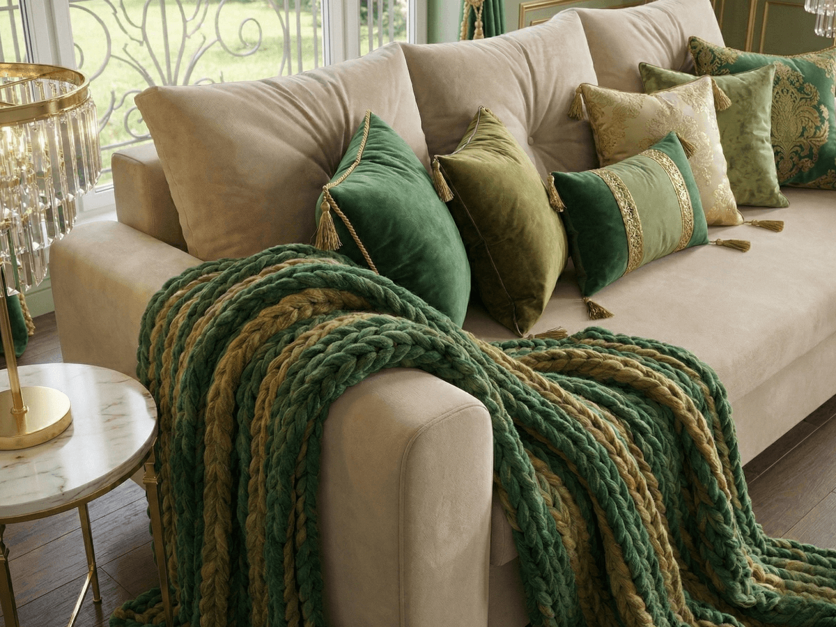 Kadr na podłokietnik Beżowa Sofa Rozkładana 242 CM PRESTON