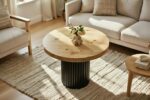 Ujęcie z góry na Okrągły Stolik Loft 65 cm Unity