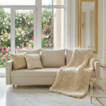 Frontalne ujęcie luksusowa aranżacja -Sofa 3 Osobowa Rozkładana SPRING