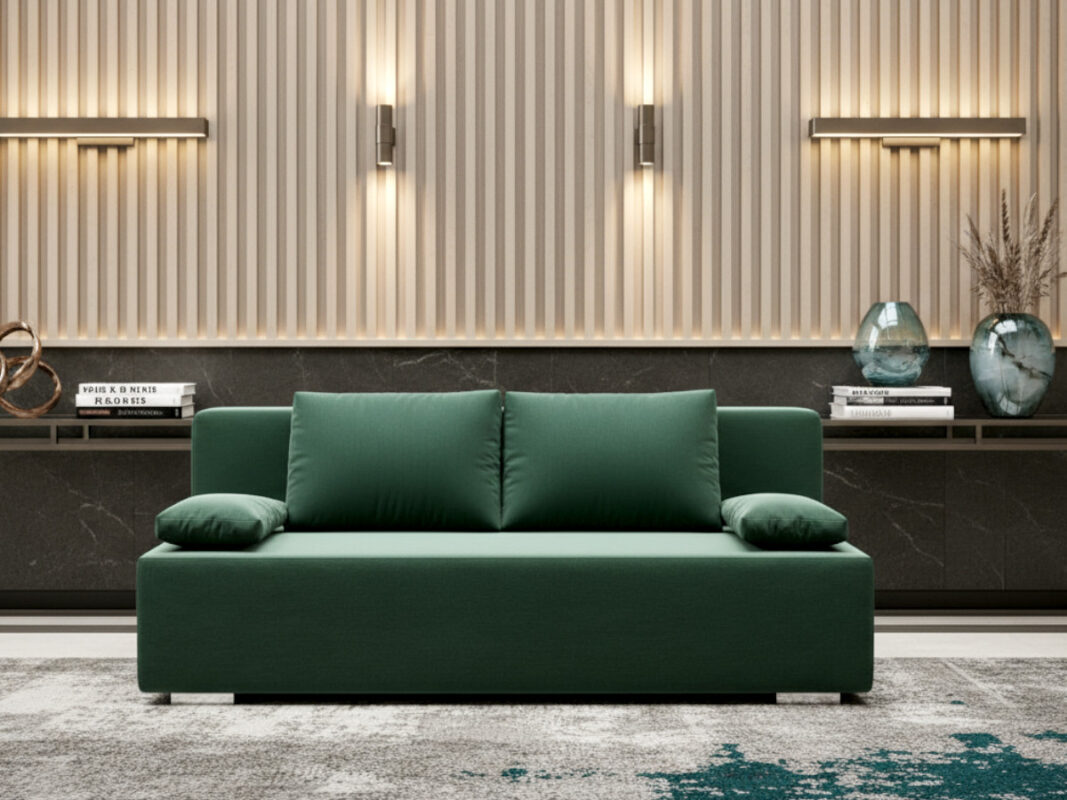 Mała Kanapa Rozkładana 202 CM Sofa Młodzieżowa Wolnostojąca Na Sprężynach Bonellowych + Wybór Kolorów - LIZA