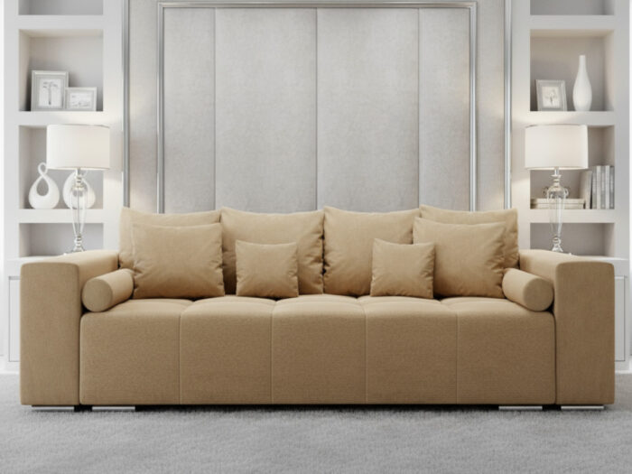 4-Osobowa Kanapa 265 CM Sofa Rozkładana Wolnostojąca Na Sprężynach Bonellowych + Wybór Kolorów - TILIA