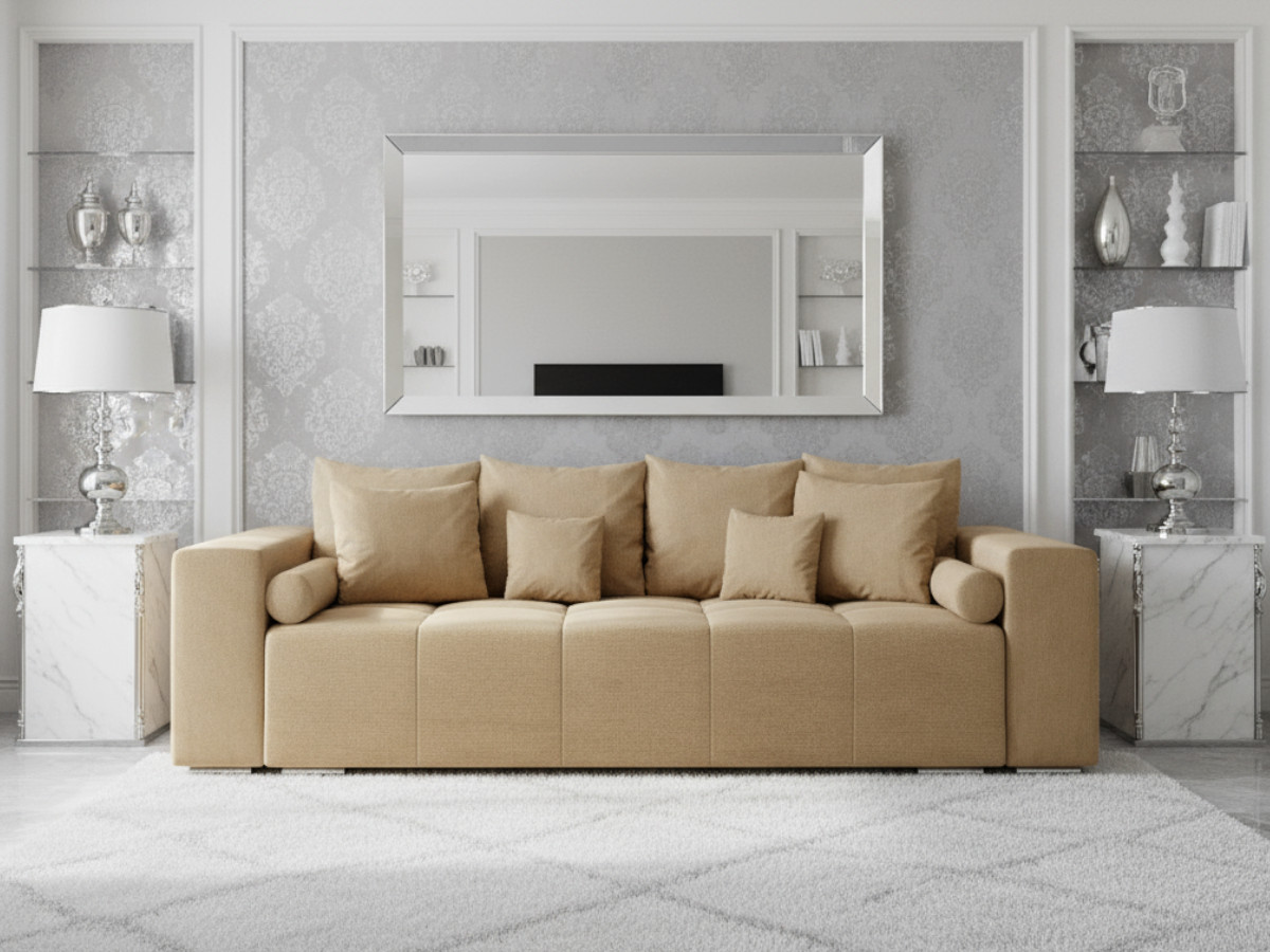 4-Osobowa Kanapa 265 CM Sofa Rozkładana Wolnostojąca Na Sprężynach Bonellowych + Wybór Kolorów - TILIA