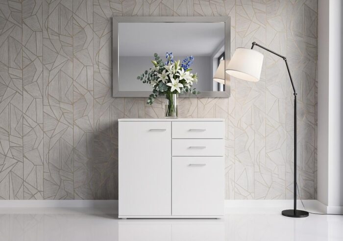 Komoda Biała 71x75 cm Diego 02 stylowa mała szafka