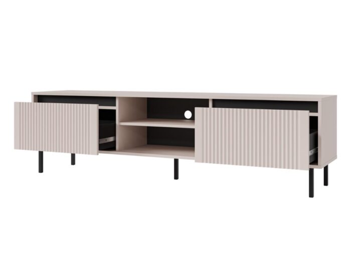 Komoda RTV 179 cm Rocco 06 Osaka beż piaskowy otwarta