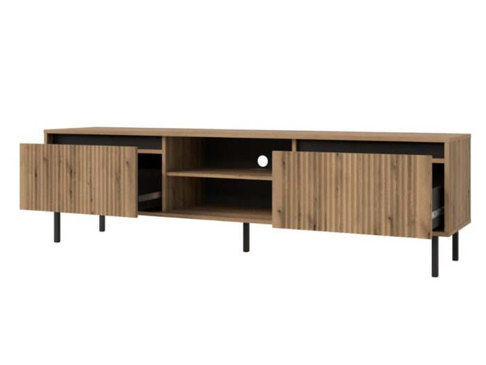 Komoda RTV 179 cm Rocco 06 Osaka dąb evoke otwarta