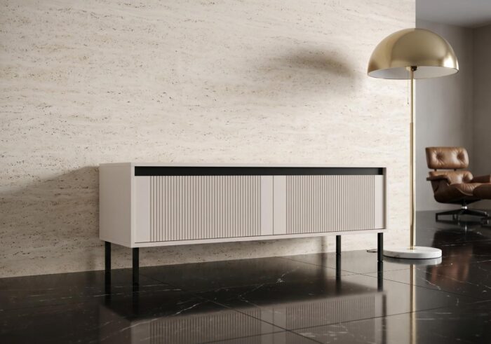 Komoda RTV 140 cm Rocco 05 Osaka beż piaskowy bokiem