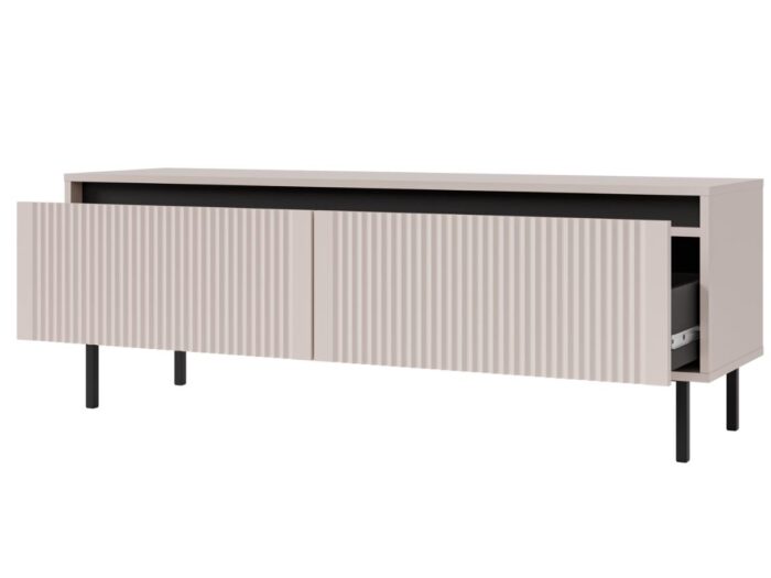 Komoda RTV 140 cm Rocco 05 Osaka beż piaskowy otwarta