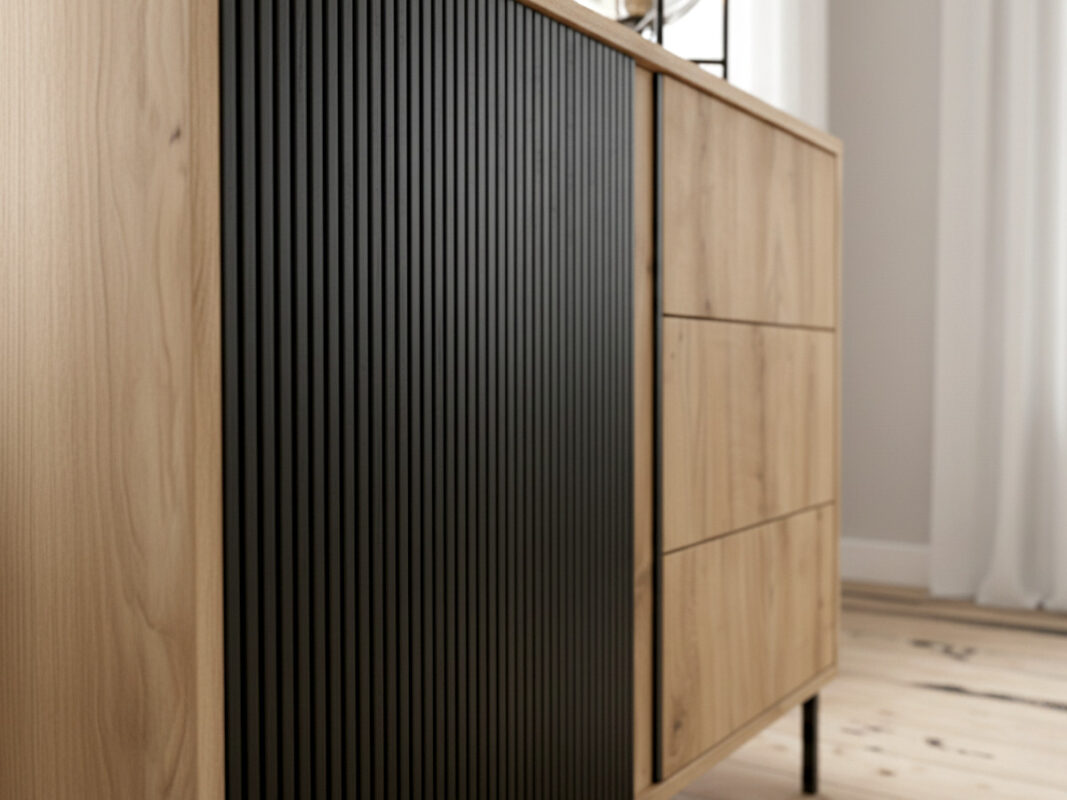 Komoda Z Lamelami Arras 05 100x80 cm detale