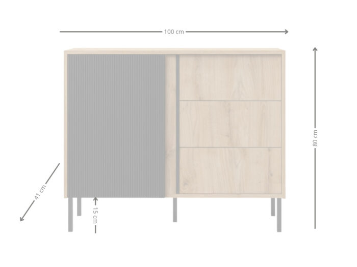 Komoda Z Lamelami Arras 05 100x80 cm wymiary