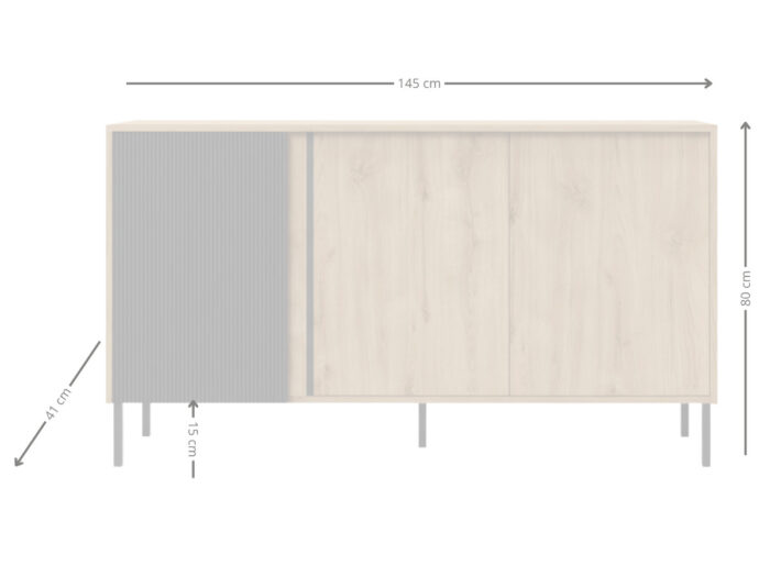 Komoda Z Lamelami Arras 02 145x80 cm wymiary