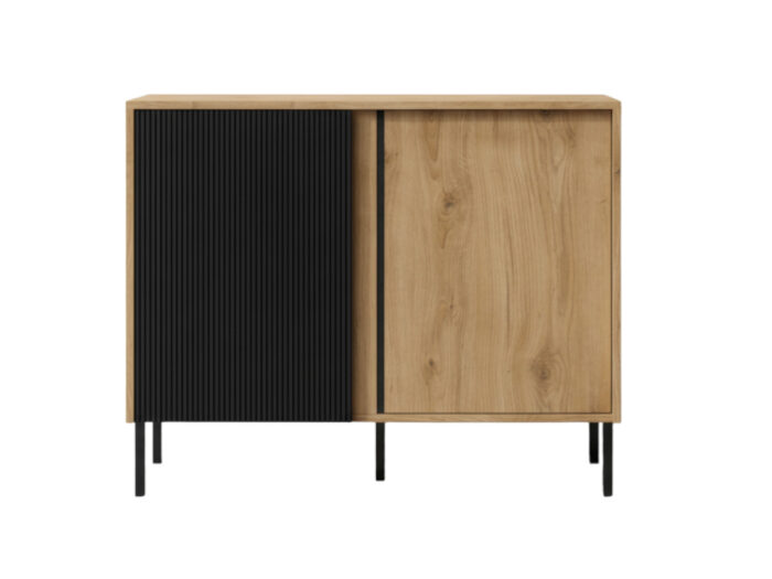 Komoda Z Lamelami Arras 04 100x80 cm białe tło