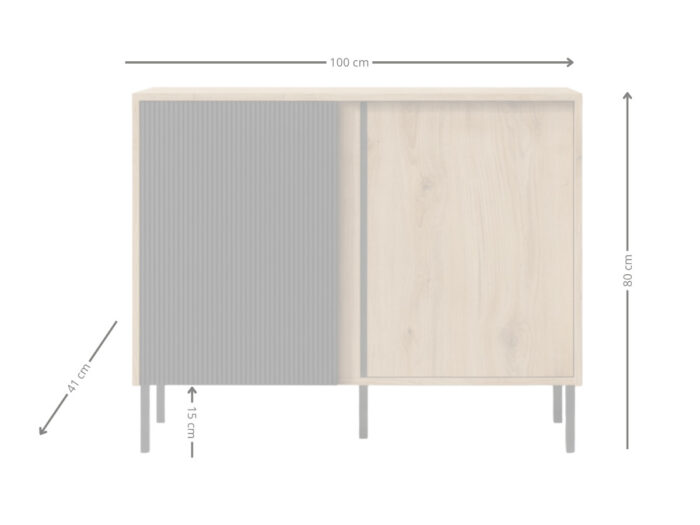 Komoda Z Lamelami Arras 04 100x80 cm wymiary