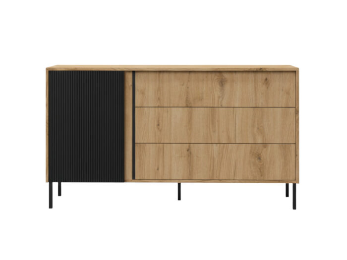 Komoda Z Lamelami Arras 03 145x80 cm białe tło