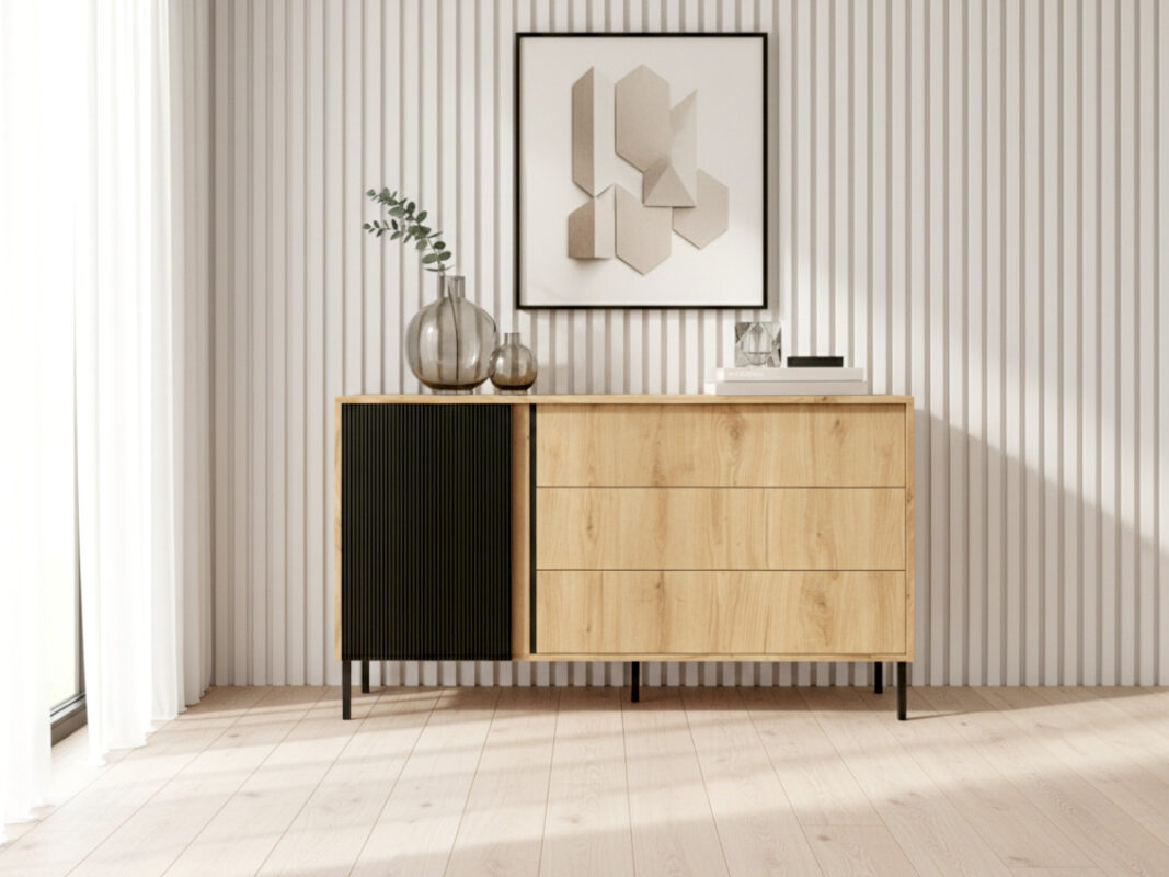 Komoda Z Lamelami Arras 03 145x80 cm aranżacja