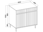 Nowoczesna Komoda 100 cm Rocco 02 wymiary