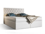 Łóżko Boxspring Z Kryształkami 160x200 Kontynentalne + 2 Pojemniki Na Pościel + 2 Materace Bonell - Wybór Kolorów - VERA