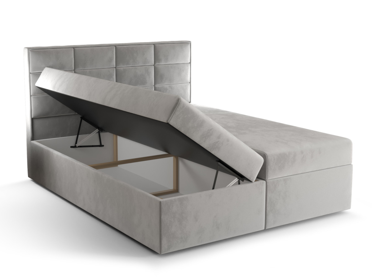 lozko-kontynentalne-komfortowe-z-materacem-2-pojemniki-tapicerowane-boxspring-ZOYA-real-photo-brw-jasmine-81 Łóżko Hotelowe 160x200 Wygodne Kontynentalne + Panele Na Oparciu + 2 Pojemniki Na Pościel + 2 Materace Bonell - Wybór Kolorów - ZOYA