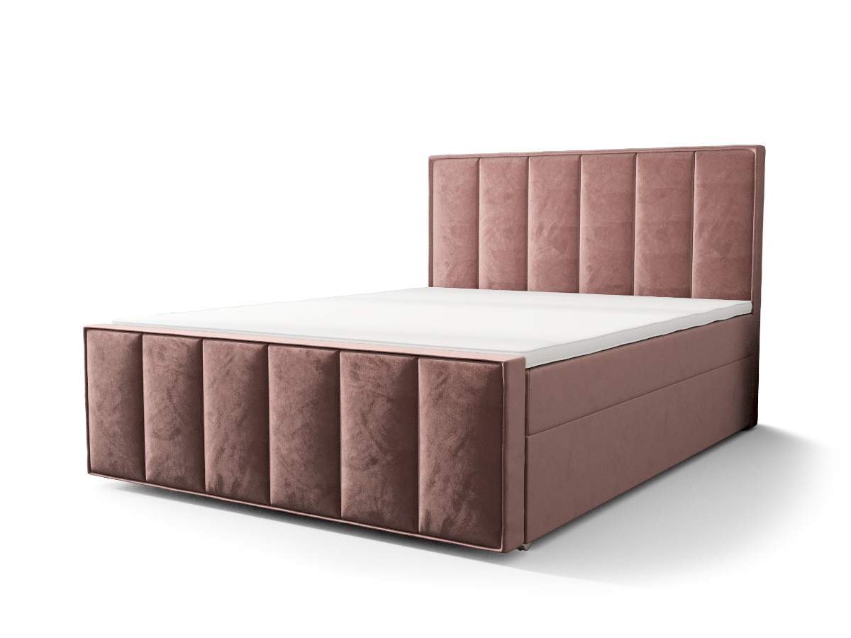 lozko-tapicerowane-kontynentalne-boxspring-2-oparcia-materac-bonel-pocket-pojemniki-na-posciel-SOLO-4 Łóżko Z Materacem 160x200 Kontynentalne + Pojemniki Na Pościel + 2 Materace Bonell + 2 Oparcia - Wybór Kolorów - SOLO