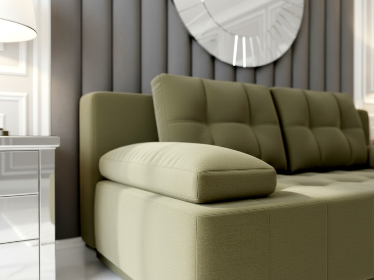 mala-sofa-rozkladana-202-kanaoa-z-funkcja-spania-pojemnikiem-wygodna-na-bonellu-kompaktowa-mlodziezowa-VIKKA-z Kanapa Rozkładana 202 CM 3-Osobowa Sofa Młodzieżowa Bez Boków Wolnostojąca Na Sprężynach Bonellowych + Wybór Kolorów - VIKKA