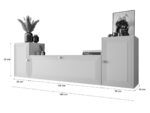 Meblościanka Do Salonu 185X55X35 CM + Cichy Domyk + Fronty Frezowane Malowane MDF 18 MM MAROKO