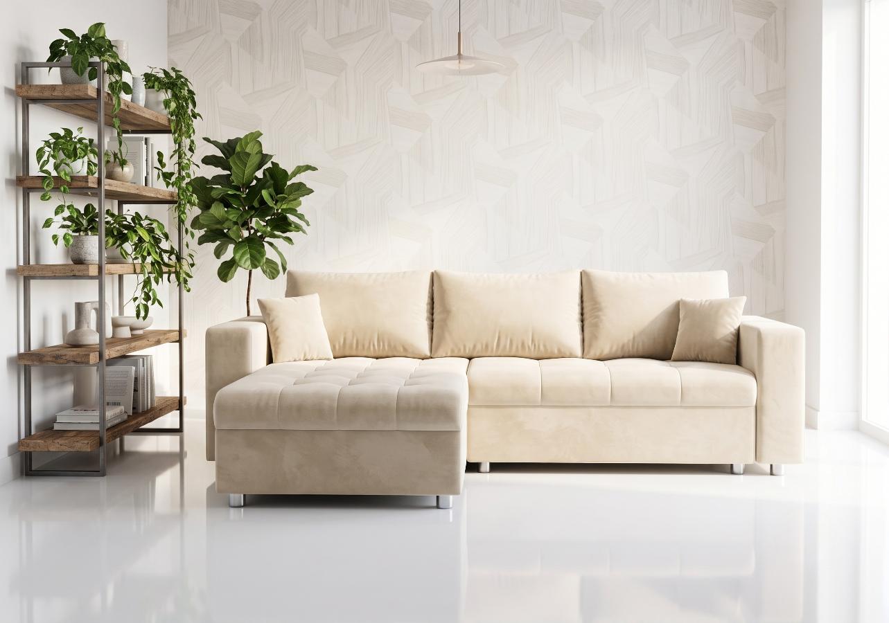 naroznik-do-salonu-kremowy-simi-250x175-cm-rozkladany Narożnik Rozkładany Simi 250x175 cm kremowy welwet