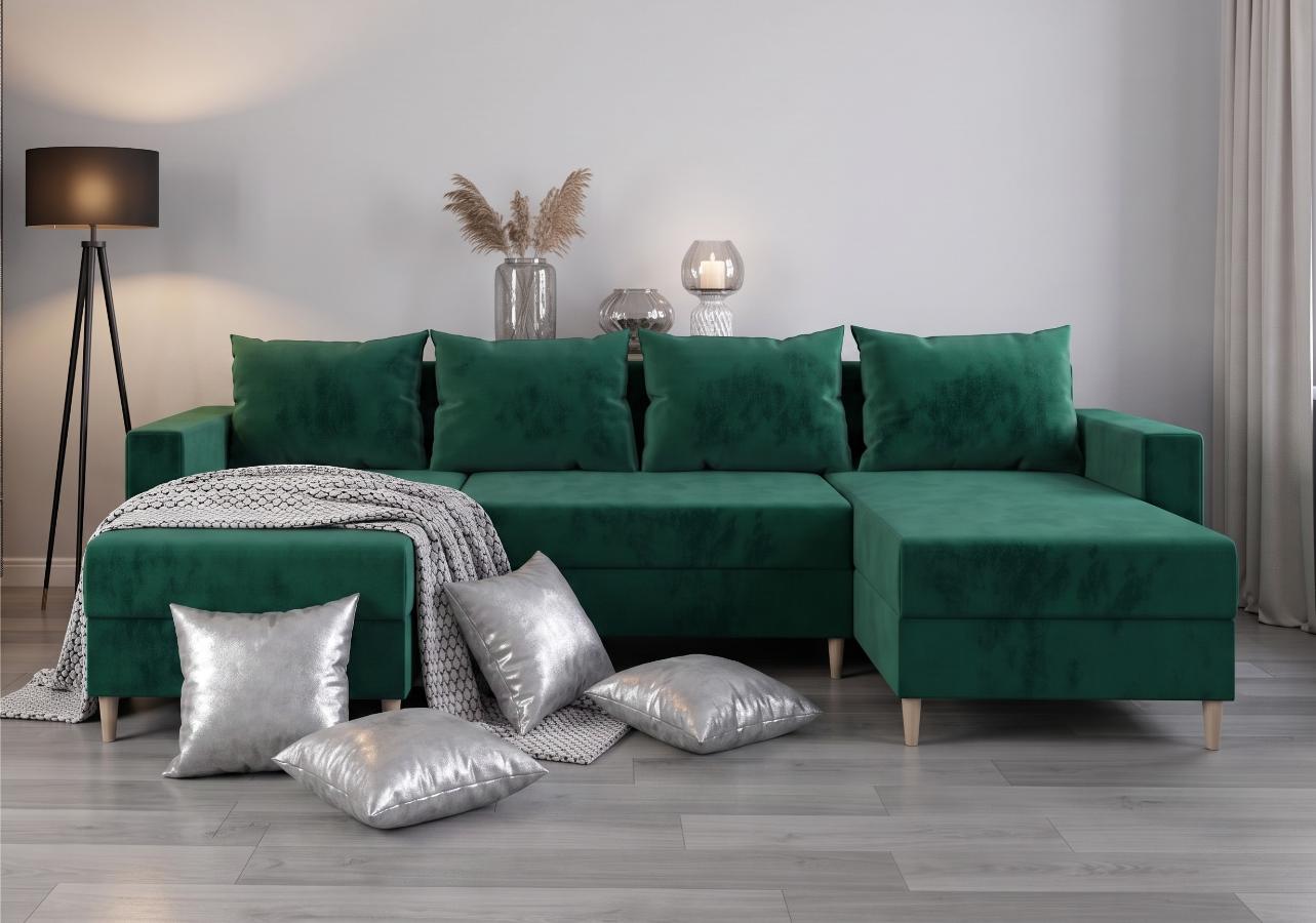 naroznik-ksztalt-u-zielony-hampton-290-cm-tania-rogowka Duży Narożnik Rozkładany Hampton do salonu zielony