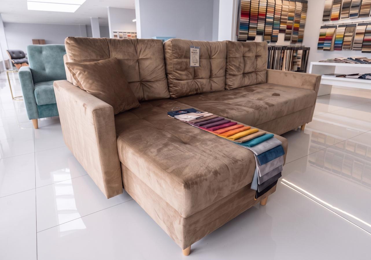 Narożnik Austin skandynawska sofa do salonu z funkcją spania