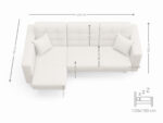 Wymiary Mały Narożnik Z Funkcją Spania 225x158 CM IMPERIA