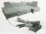 Rozłożony Z Pojemnikami Narożnik w kształcie litery U 343x210 cm COMO