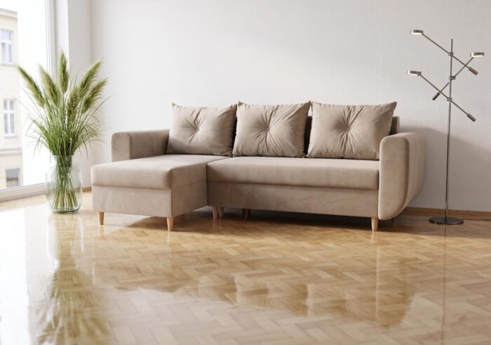 Narożnik Z Funkcją Spania Dayton 242x145 cm z pojemnikiem