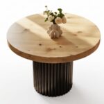 Okrągły Stolik Loft 65 cm Unity - Ława Tuba Z Metalową Podstawą W Formie Rur
