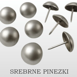 PODLOKIETNIKI + DÓŁ KANAPY - OZDOBIONE SREBRNYMI PINEZKAMI