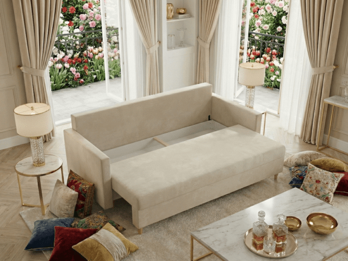 Pojemnik na pościel Sofa 3 Osobowa Rozkładana SPRING