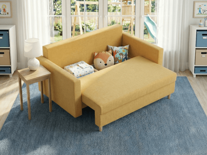 Pojemnik z pościelą Młodzieżowa Sofa Rozkładana 155 cm DALLAS