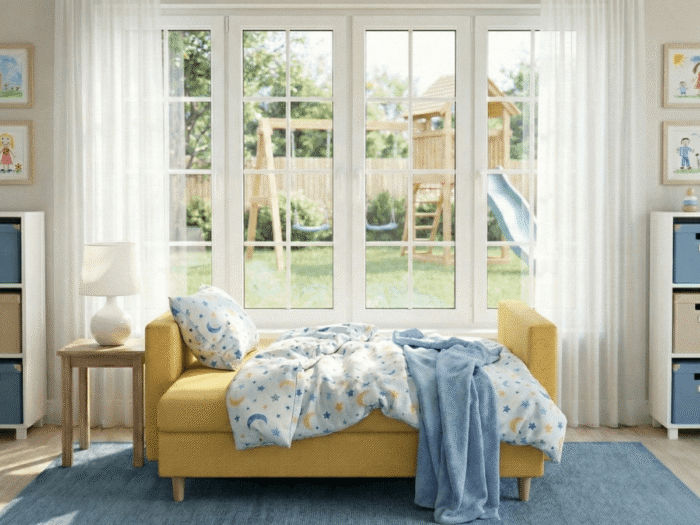 Rozłożona do spania Młodzieżowa Sofa Rozkładana 155 cm DALLAS