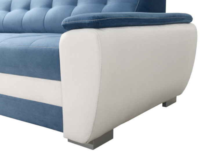 Nowoczesna Sofa Rozkładana 3 Osobowa 230 CM + Regulowane Zagłówki + Sprężyna Falista Pianka Wysokoelastyczna - ADRIA