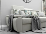 Nowoczesna Sofa Rozkładana 3 Osobowa 230 CM + Regulowane Zagłówki + Sprężyna Falista Pianka Wysokoelastyczna - ADRIA