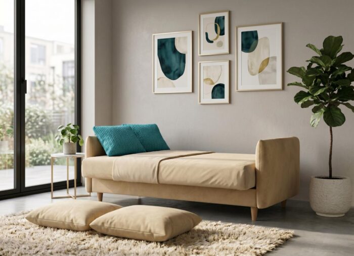 Rozłożona do spania Sofa Rozkładana Karo 225 cm