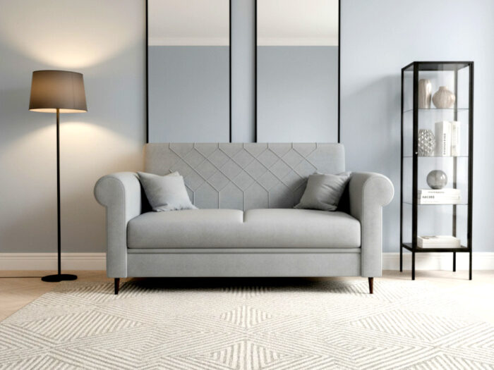 Sofa 2 Osobowa 200 CM Kanapa Rozkładana Z Funkcją Spania Pojemnikiem + Sprężyny Bonell Pianka HR - BALI