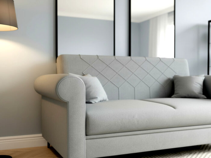 Sofa 2 Osobowa 200 CM Kanapa Rozkładana Z Funkcją Spania Pojemnikiem + Sprężyny Bonell Pianka HR - BALI