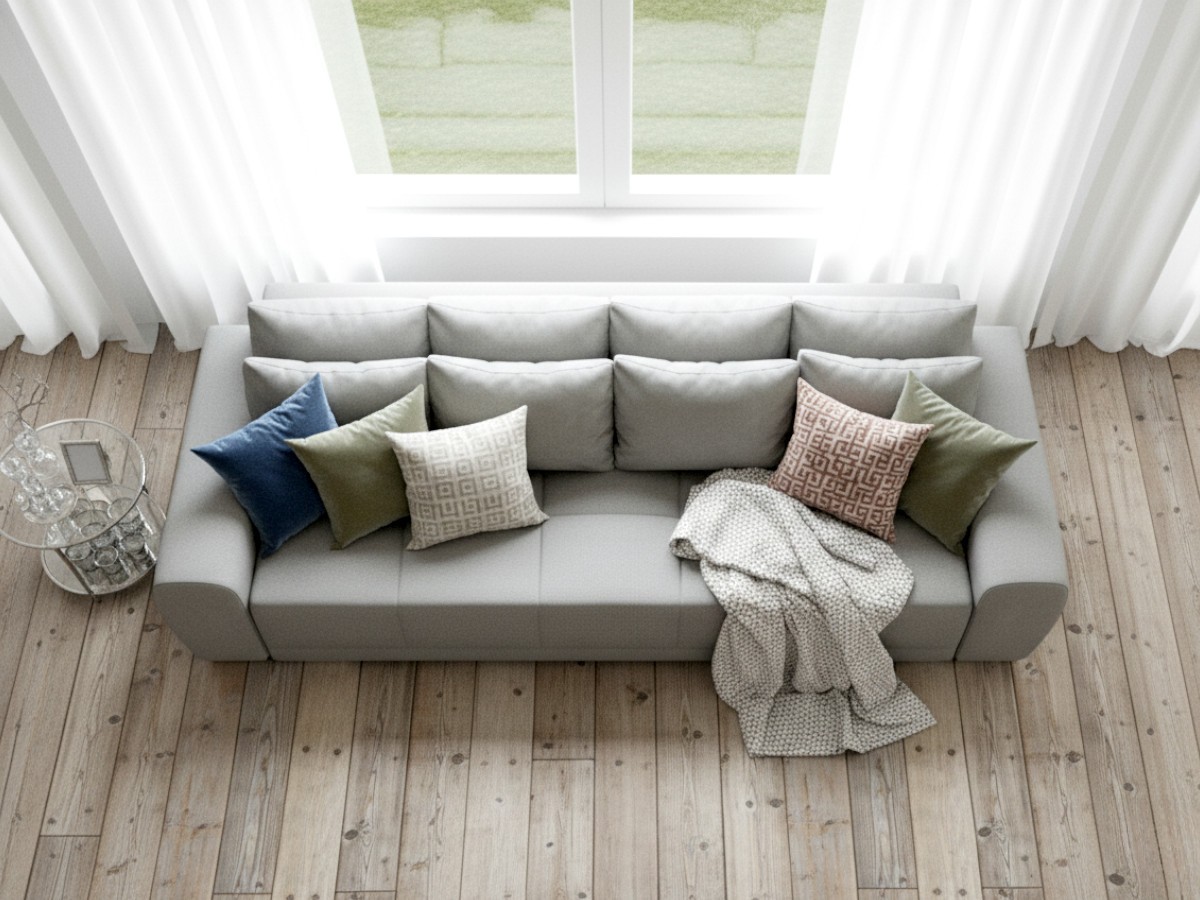 Duża Kanapa Rozkładana 265 CM Sofa 4 Osobowa Wolnostojąca Na Sprężynach Bonellowych + Wybór Kolorów - ATENA