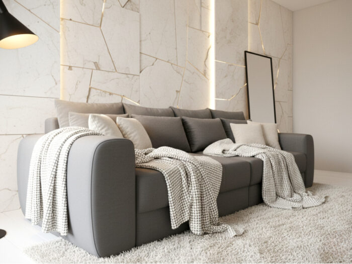 Duża Kanapa 300 CM Sofa 4 Osobowa Wolnostojąca Na Sprężynach Bonellowych + Wybór Kolorów - ATENA