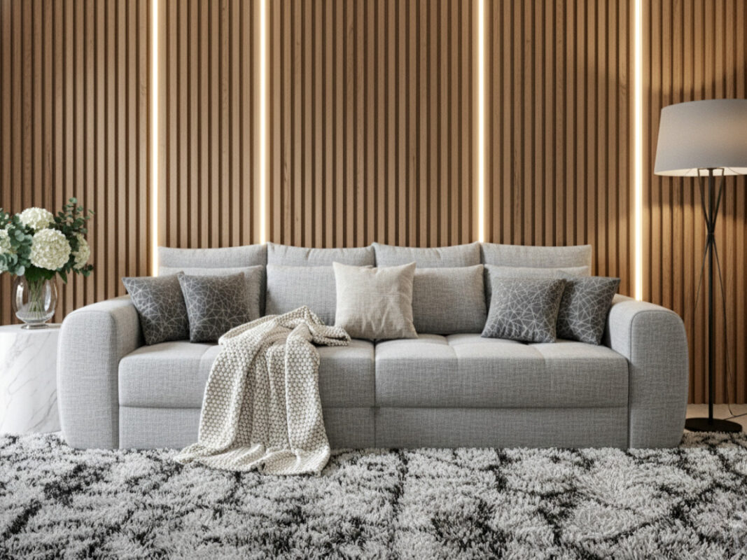 Duża Kanapa 300 CM Sofa 4 Osobowa Wolnostojąca Na Sprężynach Bonellowych + Wybór Kolorów - ATENA