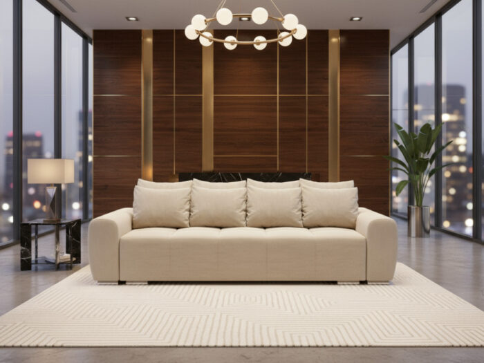 Duża Kanapa 265 CM Sofa 3 Osobowa Wolnostojąca Na Sprężynach Bonellowych + Wybór Kolorów - ATENA